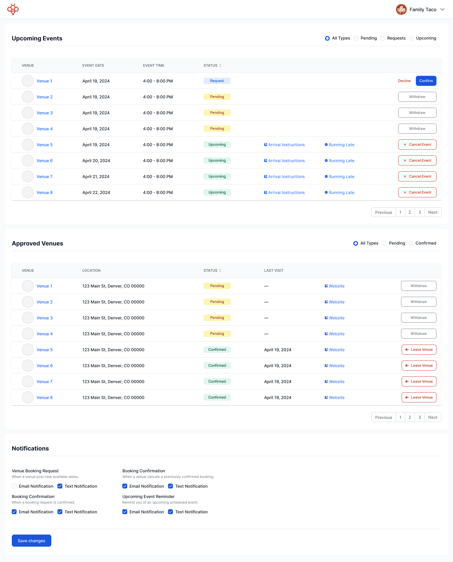 Hivey vendor dashboard